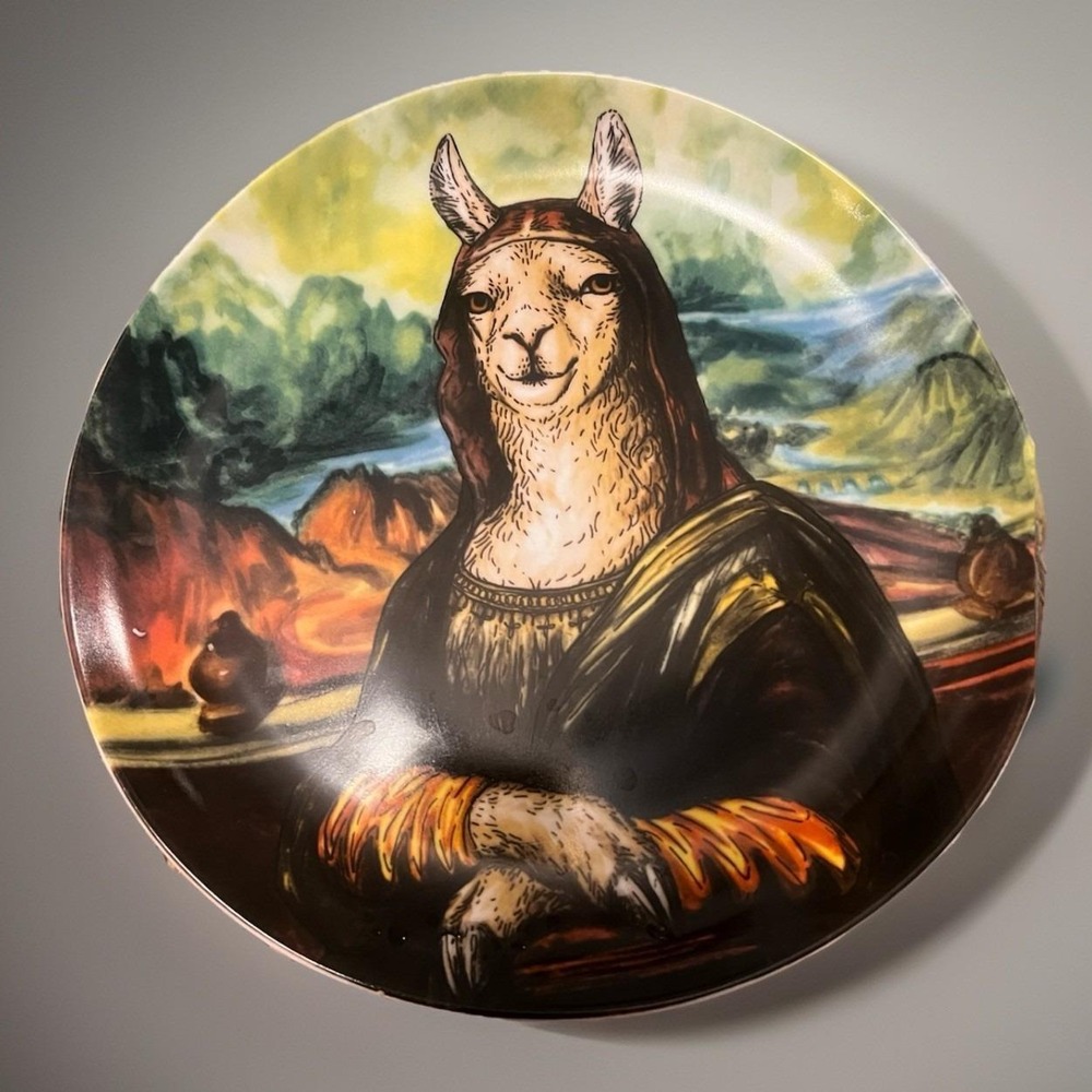 west elm rachel kozlowski dapper animal plate Works Of Art Llama As Mona Lisa